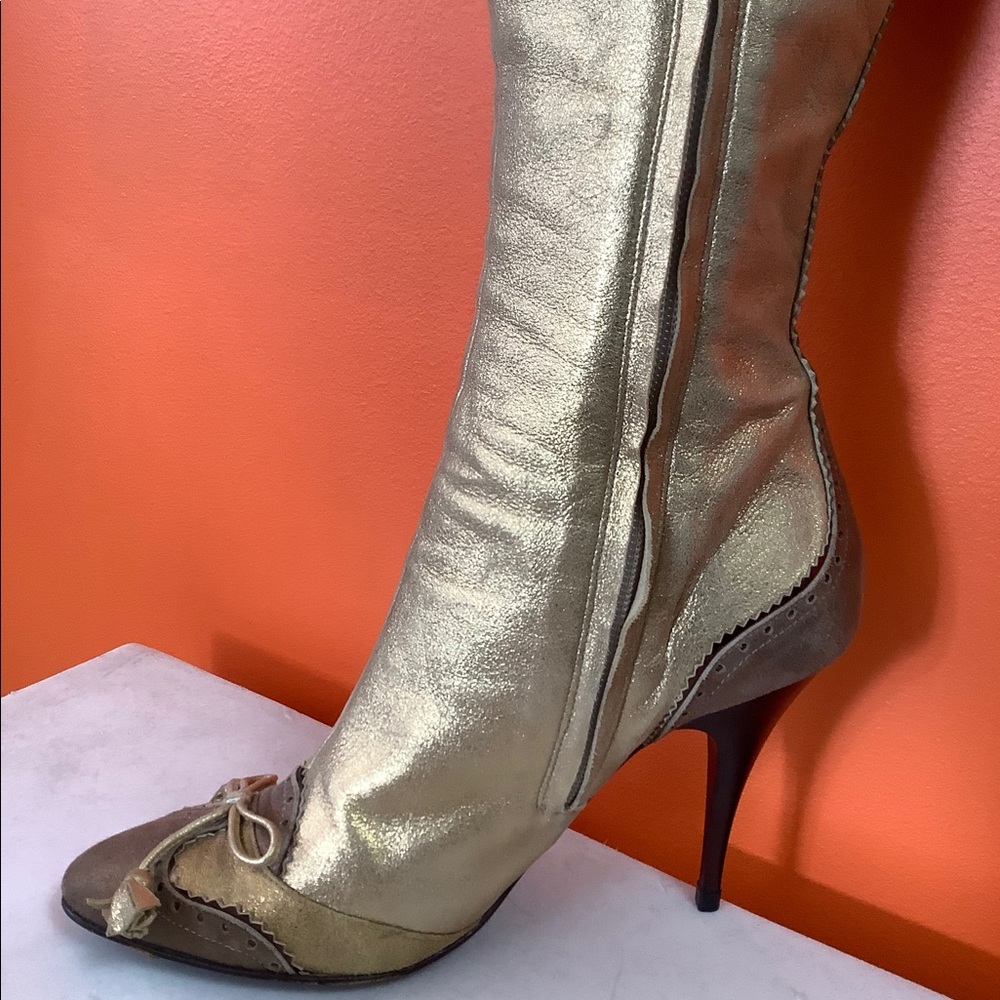 Giuseppe Zanotti Gold Leather Boots - Picture 5 of 14